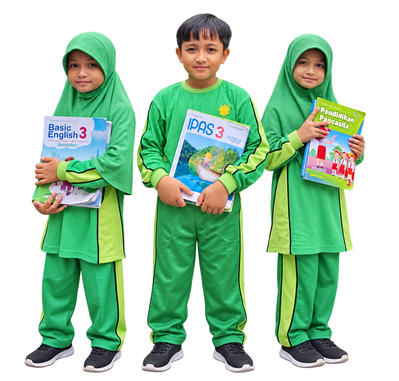 Siswa SDIT Tamaddun membawa buku pelajaran